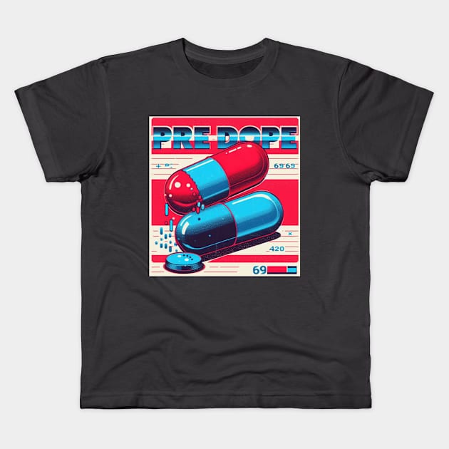 PREDOPE Red & Blue Retro Pill 420 69 Tee Kids T-Shirt by PreDope